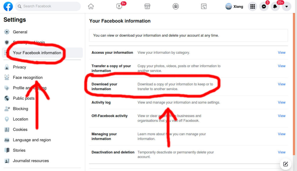 How to download personal data from Facebook (4)